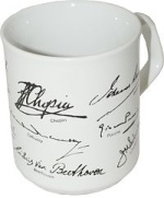 Music gift ideas: Coffee Mug - Famous Composer Signatures