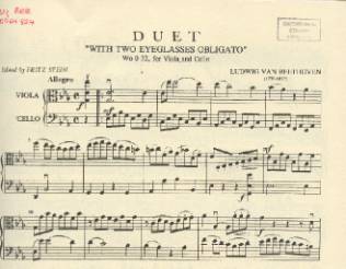 Beethoven's Eyeglasses Duo for viola and cello: why this funny name?