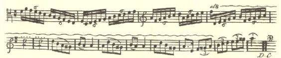 Facsimile of Carl Stamitz Viola concerto first edition (1744), third movement, Rondo, with ascending scale possibly reaching the 11th position?