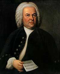 Portrait of Johann Sebastian Bach. “... as the greatest expert and judge of harmony, he liked best to play the viola” as reported by his son C. P. E. Bach