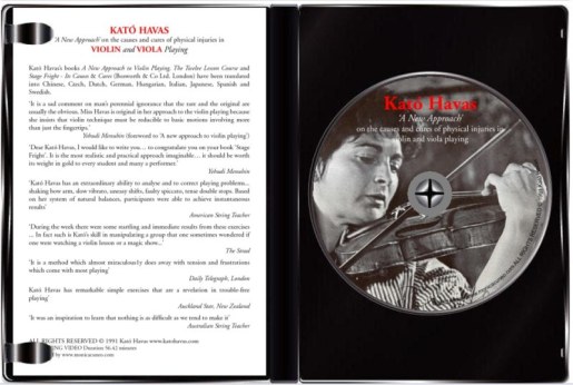 Buy Kato Havas teaching video - £19.00/$29.99 +pp
(it works on all DVD players and on computers)
How to eliminate and prevent stage fright & physical injuries