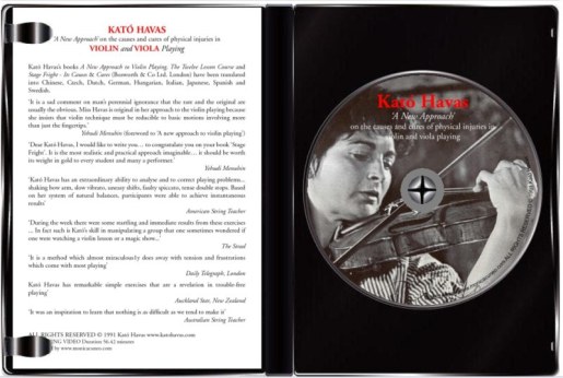 Buy Kato Havas teaching video - £19.00/$29.99 +pp
(it works on all DVD players and on computers)
How to eliminate and prevent stage fright & physical injuries