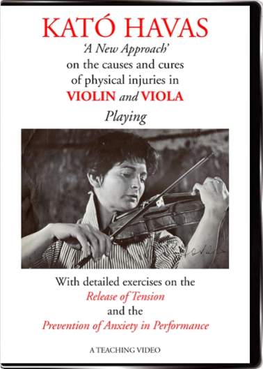 Buy Kato Havas teaching video - £19.00/$29.99 +pp
(it works on all DVD players and on computers)
How to eliminate and prevent stage fright & physical injuries